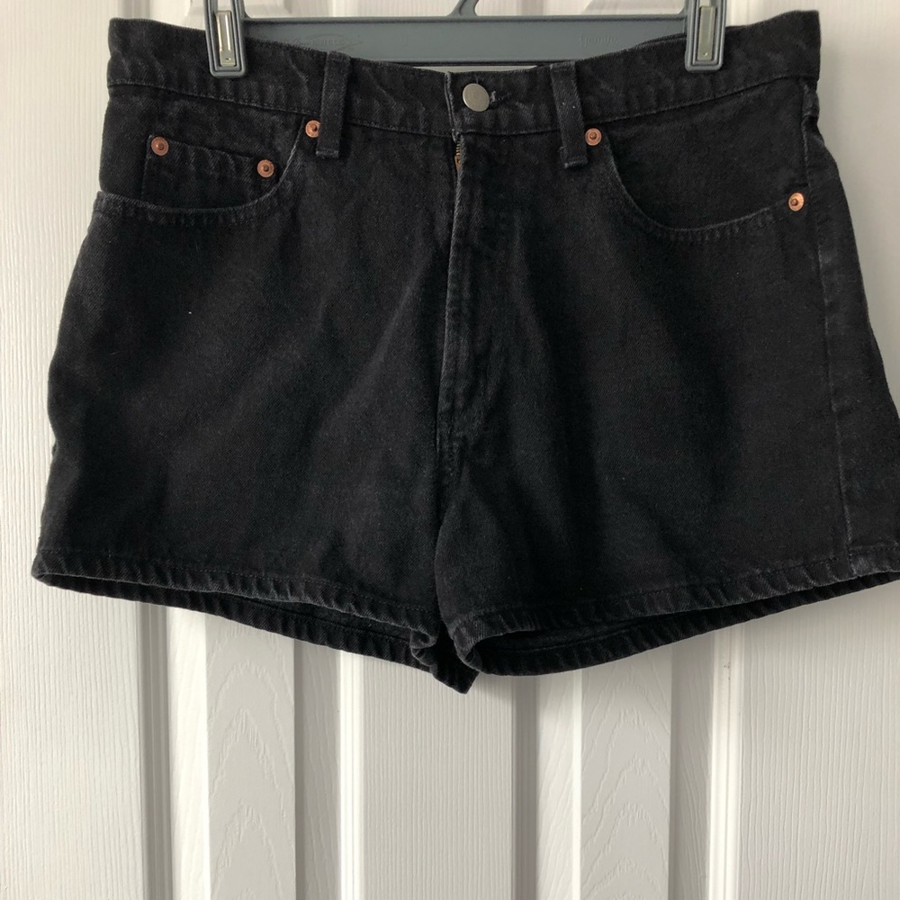 Black jean shorts